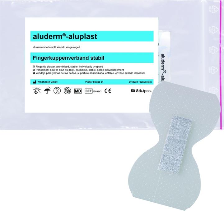 Söhngen aluderm aluplast Fingerkuppenpflaster starr / stabil 4,3x7.2cm, 50 Stk., einzeln (50 x)