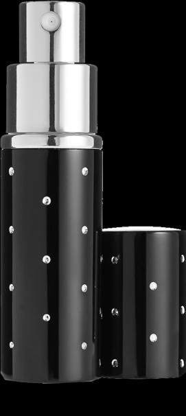 Produktbild Taschenzerstäuber, schwarz, mit silbernen Punkten, für 10 ml, Höhe: 9 cm (10 ml)