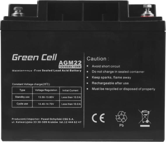 Produktbild GreenCell AGM22 (12 V, 40 Ah)