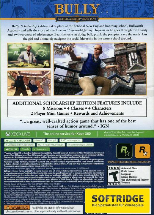 Image du produit Rockstar Bully : Édition bourses d'études -US- (Xbox One X, Xbox Series X, EN)