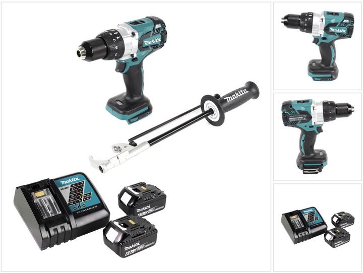 Makita DHP 481 RG Akku Schlagbohrschrauber 18 V 115 Nm Brushless + 2x Akku 6,0 Ah + Ladegerät (Akkubetrieb)