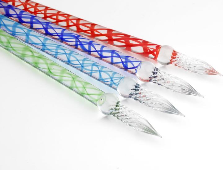 Image du produit Herbin PLUME VERRE DROITE BLEU CALANQUE 16cm - Rouge (Gris, 1 x)