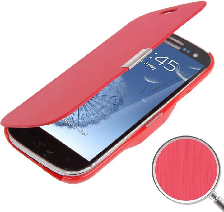 Produktbild König Design Handyhülle Tasche für Samsung Galaxy S3 i9300 / i9305 / S3 NEO i9301 rot gebürstet (Samsung Galaxy S3 LTE i9305, Samsung Galaxy S3 i9300)
