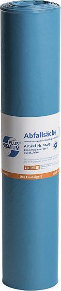 Actual product image Deiss PREMIUM PLUS, 120 l waste sacks, blue, pack of 250, material thickness 31 µm. (1 x, 120 l)