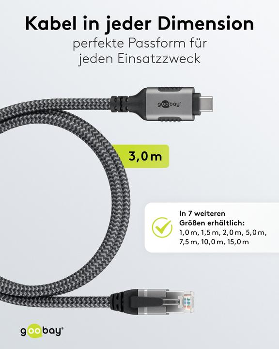 Produktbild Goobay Ethernet-Kabel USB-C auf RJ45 (USB-C, RJ45 (1x))