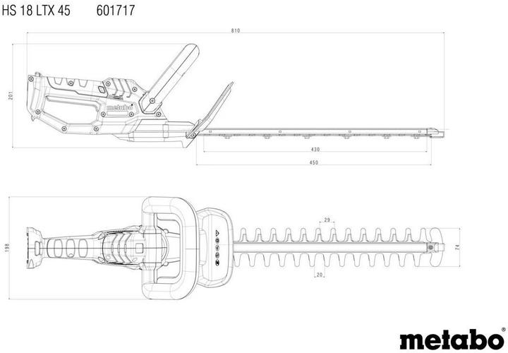 Produktbild Metabo HS 18 LTX 45 solo (Akkubetrieb)