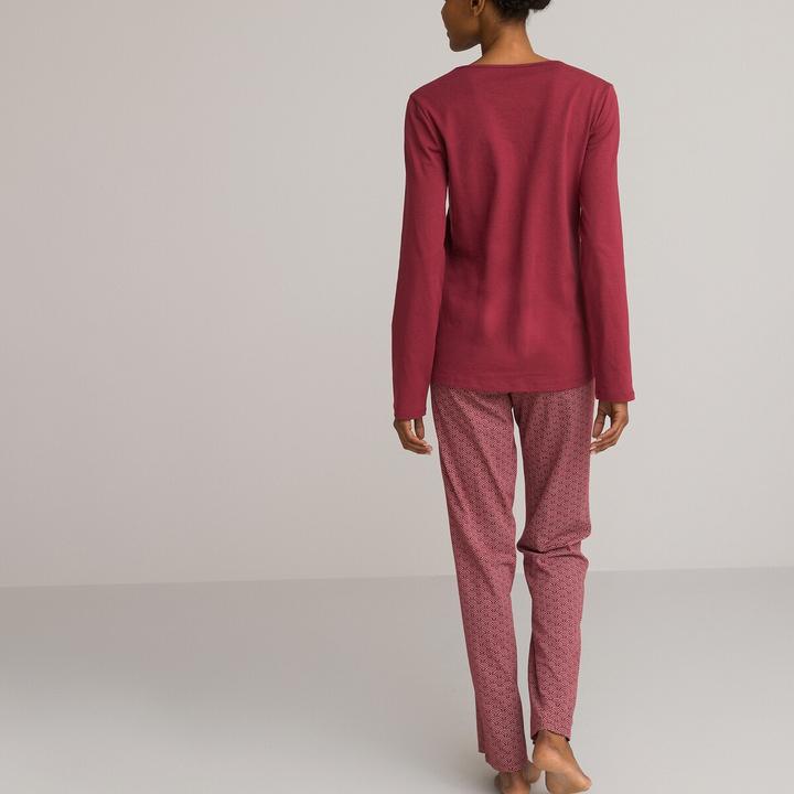 Produktbild La Redoute Collections Pyjama mit langen Ärmeln aus Baumwoll-Jersey (W32/L34)