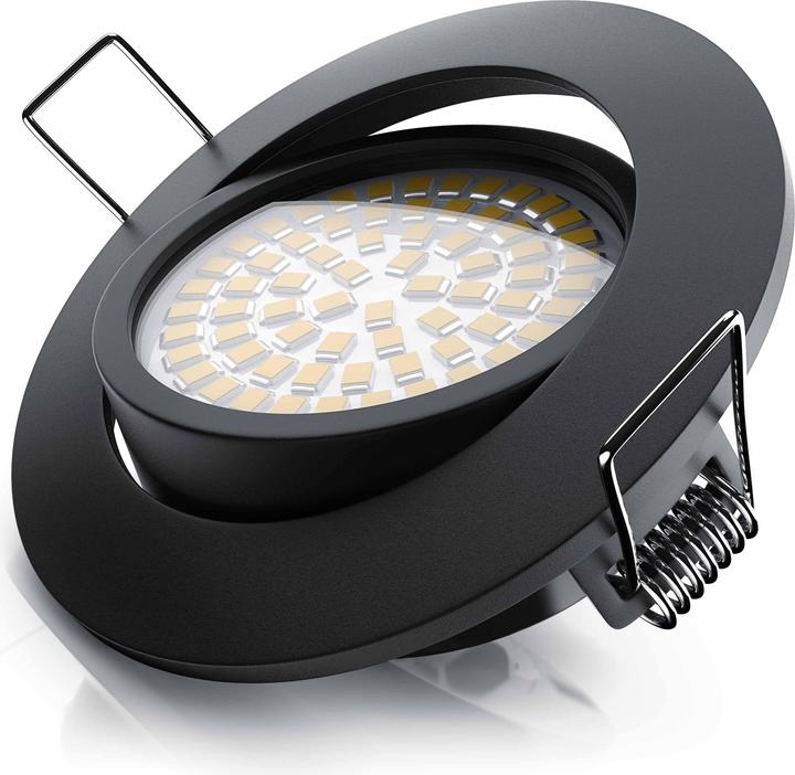 Image du produit Brandson Spot de plafond à LED, dimmable & orientable, spot encastré, spot encastré en aluminium, noir (350 lm)