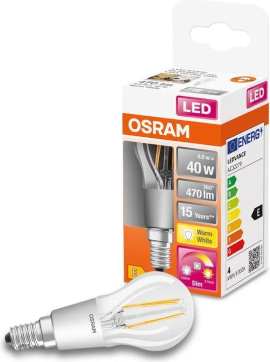 Actual product image Osram Led Superstar Classic P Glow (E14, 4 W, 470 lm, 4 x, E)