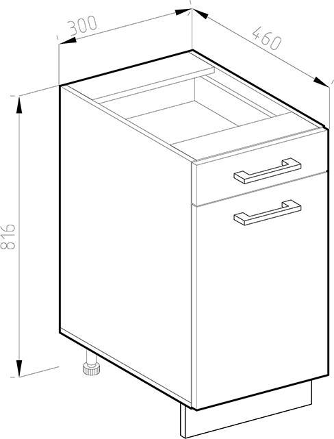 Produktbild Vicco Küchenunterschrank R-Line (30 x 46 x 81.5 cm)