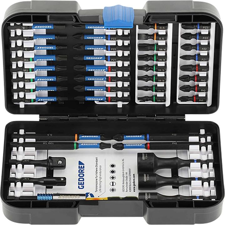 Gedore 666-042 Torsion bit set SL+PR+PH+PZ+TX 42 pieces (1/4 inch)