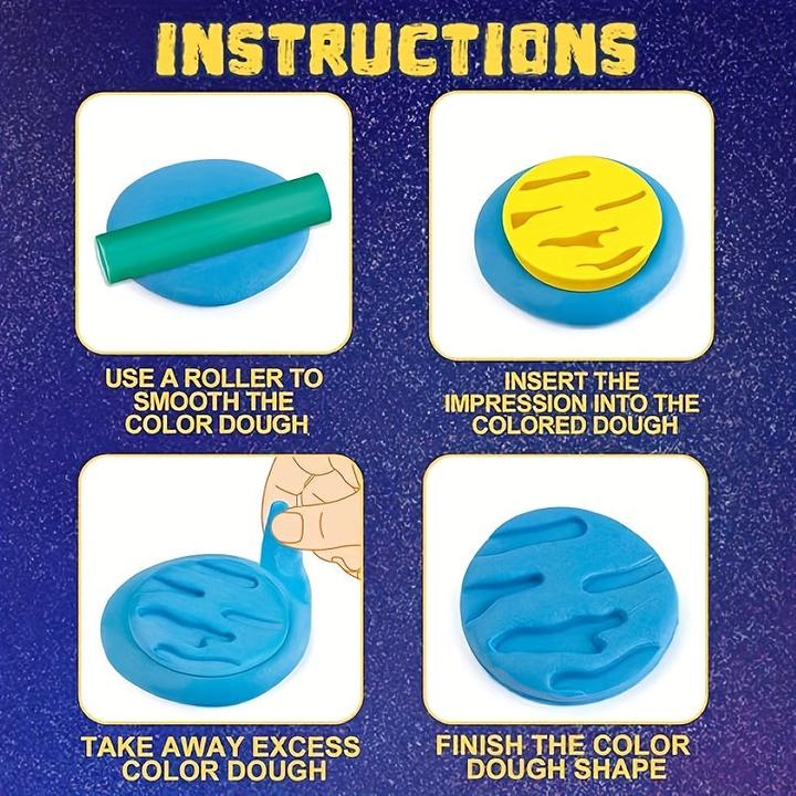 Immagine prodotto Activity Board Set di argilla per modellare il sistema solare per bambini - 14 pezzi di plastilina a tema spaziale