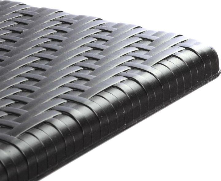 Produktbild VCM Tisch in Rattan-Optik Balkontisch Gartentisch 75 x 61 x 61 cm klappbar schwarz (61 cm)