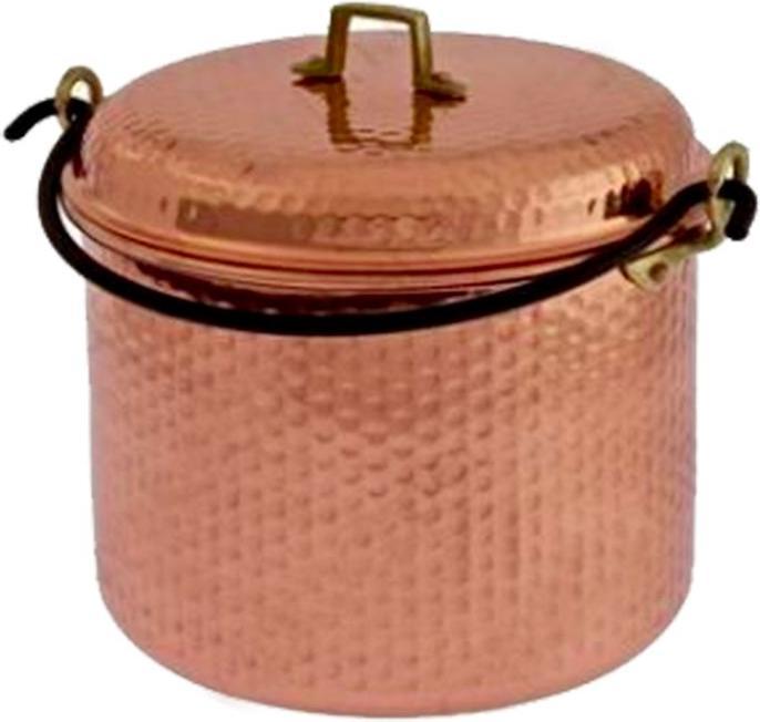 Actual product image Ich-zapfe Hammered copper pots with iron arch 28 m (23 cm, Casserole + Stewpot, Copper, Iron)