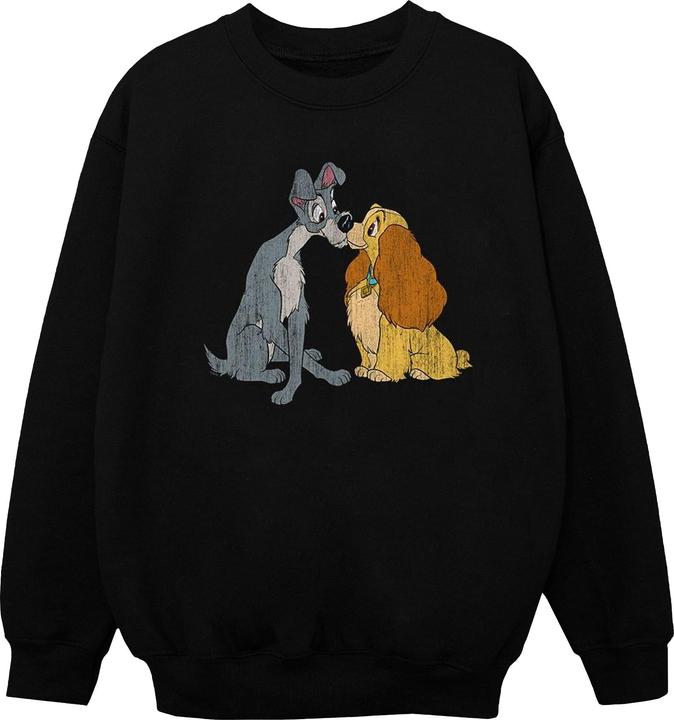 Disney Lady And The Tramp Distressed Kiss Sweatshirt Mädchen