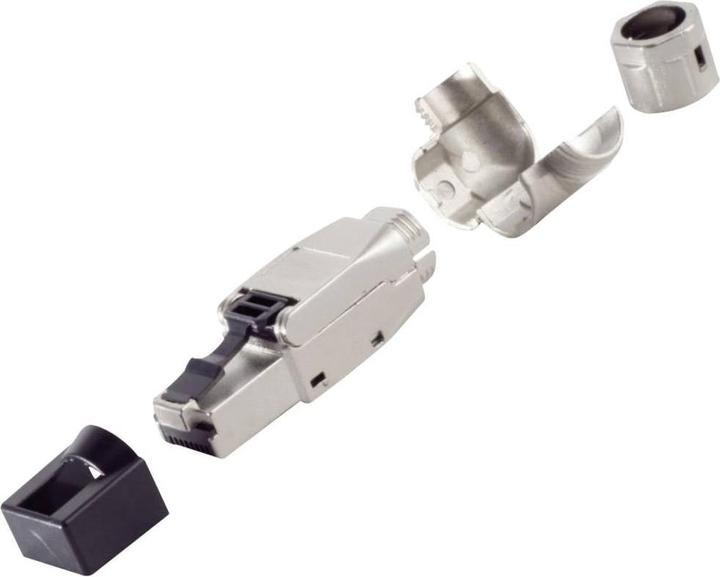 Actual product image BKL Electronic RJ-45 plug, tool-free, angle, STP, Cat. 8.1