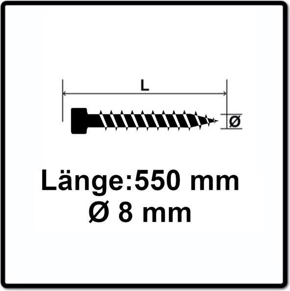 Immagine prodotto Spax Vite IN.FORCE 8.0 x 550 mm 25 pz. Torx T-STAR Plus T40 ( 1221010805505 ) Filetto pieno Cyli (25 Viti per pezzo)