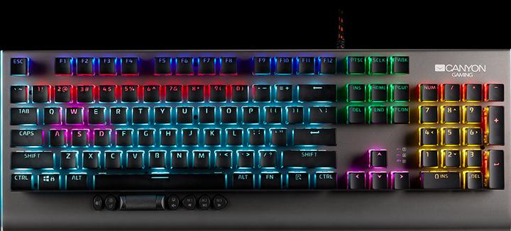 Actual product image Canyon Mechanical Gaming Keyboard Interceptor CND-SKB8, with backlight, Red Outemu Switches, EN layo (US, Cable)