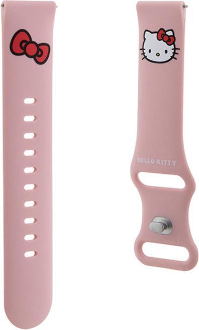 Hello Kitty Pasek Uniwersalny HKUWMSCHBLP Silicone Kitty Head różowy/pink strap 20mm (20 mm, Silicone, Stainless steel)