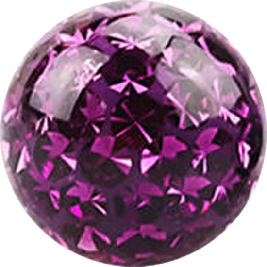 Star Piercing Kristall Kugel violett Epoxy Schutzschicht (ohne Messing, Chirurgenstahl 316L)