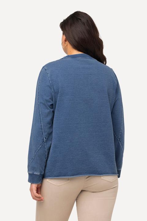 Produktbild Ulla Popken Sweatshirt, Schmucknähte, offenkantig, Rundhals, Langarm (46, 48)