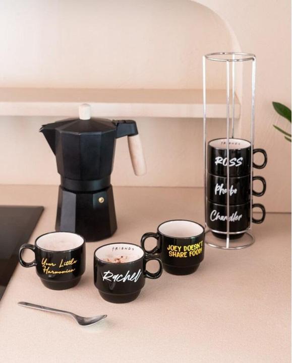Produktbild Friends - Set Keramikbecher mit Ständer 150 ml 6-tlg. (150 ml, 6 x)