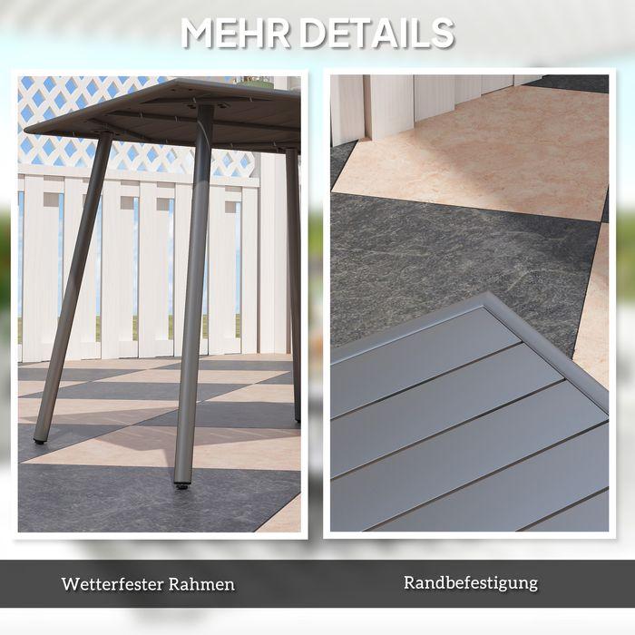 Produktbild Swisshandel24 Gartentisch Stahl 80x80x74 cm rutschfest Grau (80 cm)