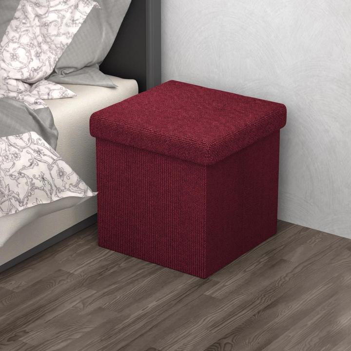 Produktbild Intirilife Sitzhocker 30x30x30 cm in KIRSCH ROT