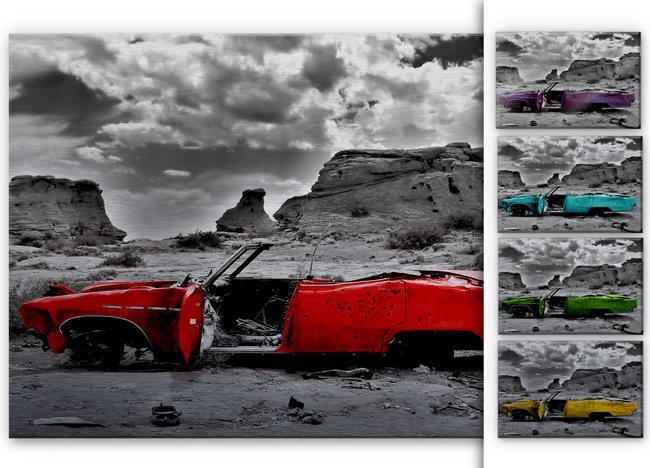 Produktbild Trenddeko Roter Cadillac (100 x 70 cm)