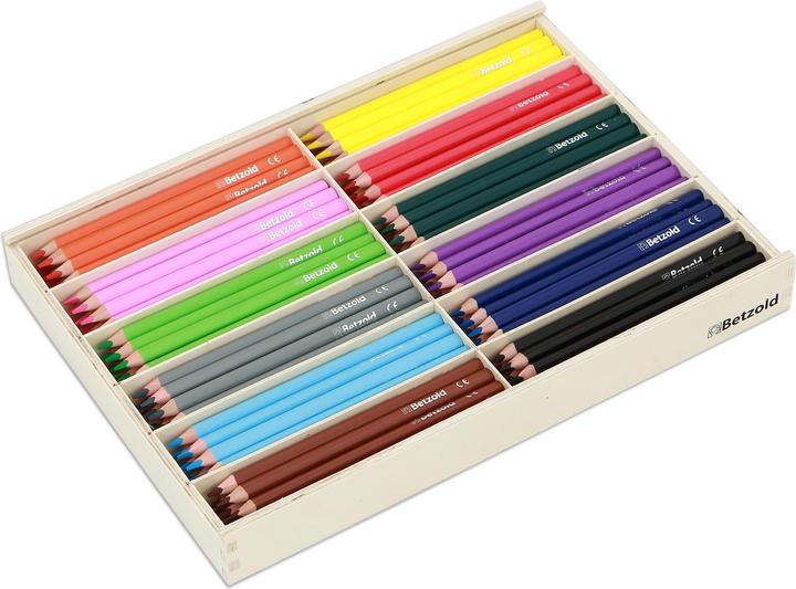 Produktbild Betzold 144 dicke Dreikantstifte (17,5 cm) in Holzbox (Bunt, 1 x)