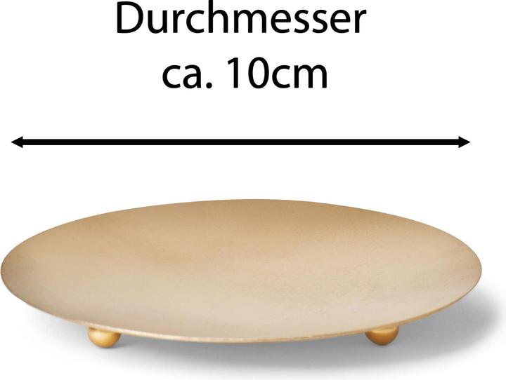 Produktbild Novaliv 8er-Set Kerzenhalter Dekoteller Stumpenkerzen GOLD 10cm Kerzenteller (10 x 10 x 10 cm)