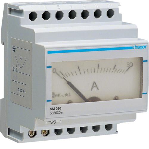 Hager HAG SM030 Amperometro analogico 0-30A AC a misurazione diretta