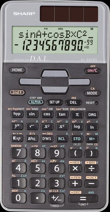 Produktbild Sharp Schulrechner EL-531 TG-GY, Farbe: grau (Batterien)