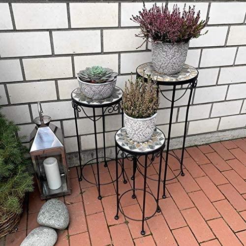 Produktbild K&L Wall Art Mosaik Blumentreppe rund 3tlg