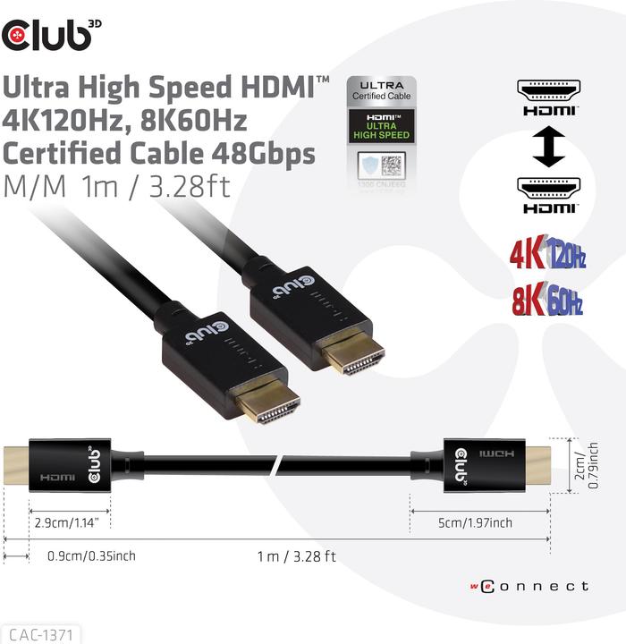 Produktbild Club 3D HDMI (Typ A) — HDMI (Typ A) (1 m, HDMI)