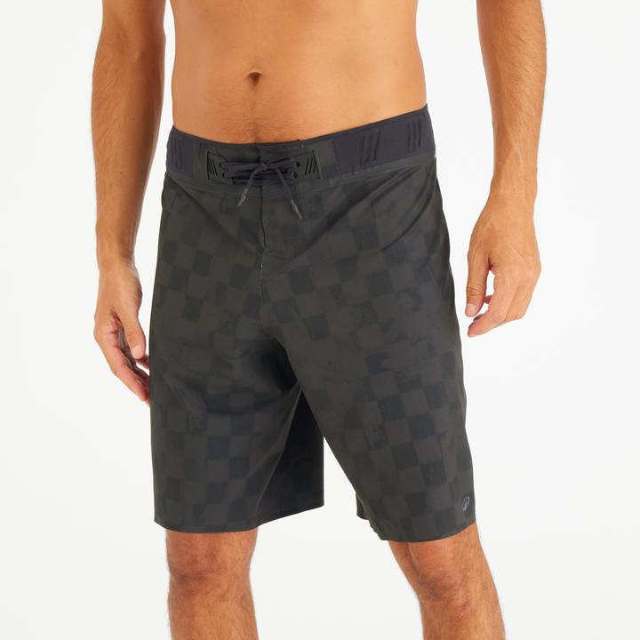 Produktbild Olaian Boardshorts Herren lang Morpho Checky 20" schwarz (42)