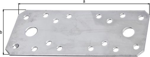 Actual product image Alberts Flat connector 100 x 35 mm, sendzimir galvanised, 1 pc. (Flat connectors, 50 pcs.)