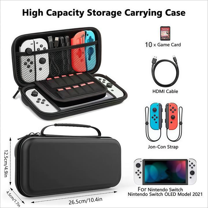 Immagine prodotto PhoneLook Schutzhülle Tragetasche für Nintendo Switch (1. Generation) mit Fächern und Belüftung (Switch)