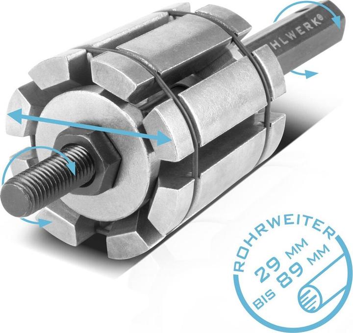 Produktbild Stahlwerk Rohrweiter Set 29-89 mm 3-teiliger Auspuff Rohraufweiter, Rohrspreizer