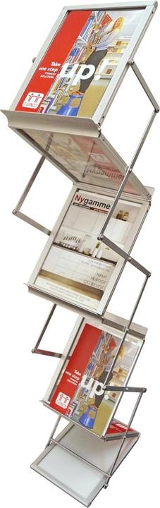 Immagine prodotto Twinco Portadepliant H1450xL270xP360mm alluminio argento pieghevole 6 scomparti A4 (A4)