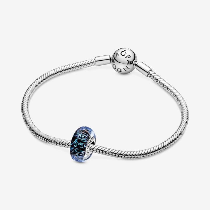 Immagine prodotto Pandora Fascino in vetro di Murano ondulato blu scuro oceano (Sterling silver, Argento 925)