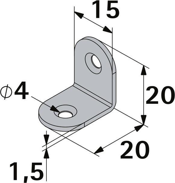 Produktbild Hettich Stuhlwinkel 15 x 20 x 20 mm, verzinkt, 10 (10 Stk.)