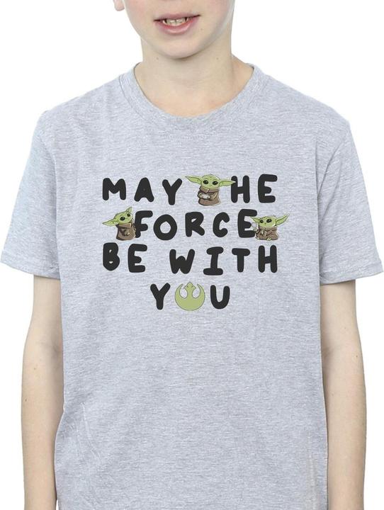 Immagine prodotto Star Wars The Mandalorian Grogu May The Force Be With You Maglietta Ragazzi (140, 146)