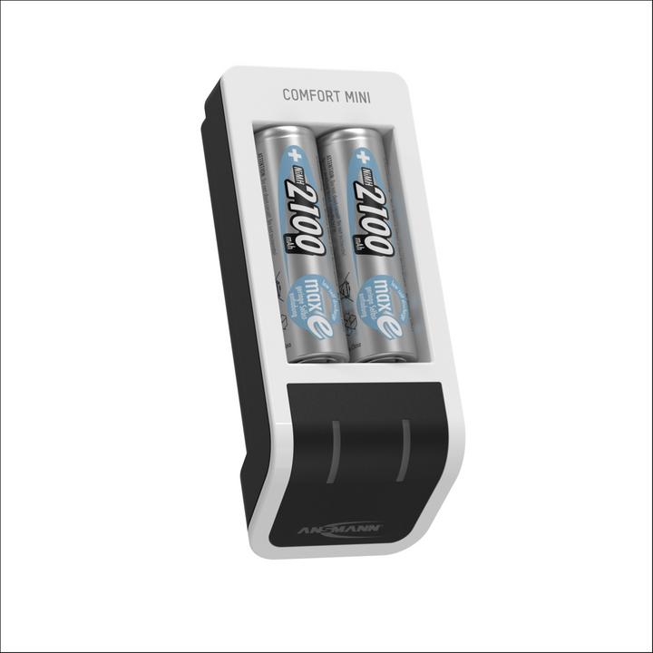 Produktbild Ansmann Comfort Mini Ladegerät inkl. 2 AA Mignon Akkus 2100 mAh (1 Stk., AA, AAA, 2100 mAh, Ladegerät inkl. Akku)