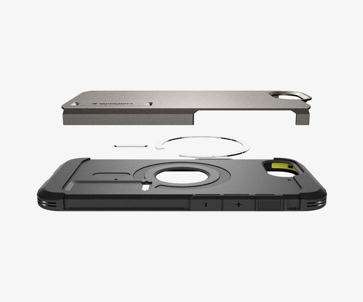 Produktbild Spigen Tough Armor Case with MagSafe for iPhone 16e with Stand - Gray (Apple iPhone 16e)