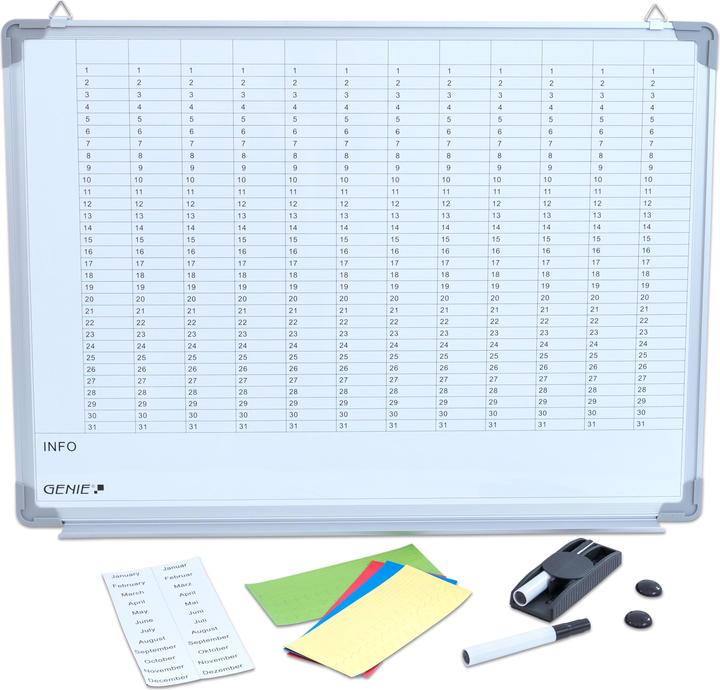 Productafbeelding Genie Jaarplanner-Schrijfbaar Magnetisch Bord (77 x 56 cm)