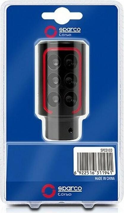 Actual product image Sparco Gear lever knob SPC RACING black/red