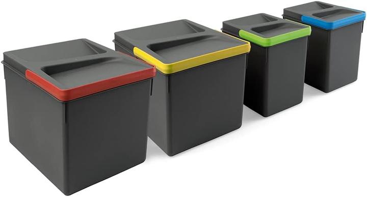 Actual product image Emuca Waste separation system, H 216 mm (2x12 L + 2x6 L) (12 l)