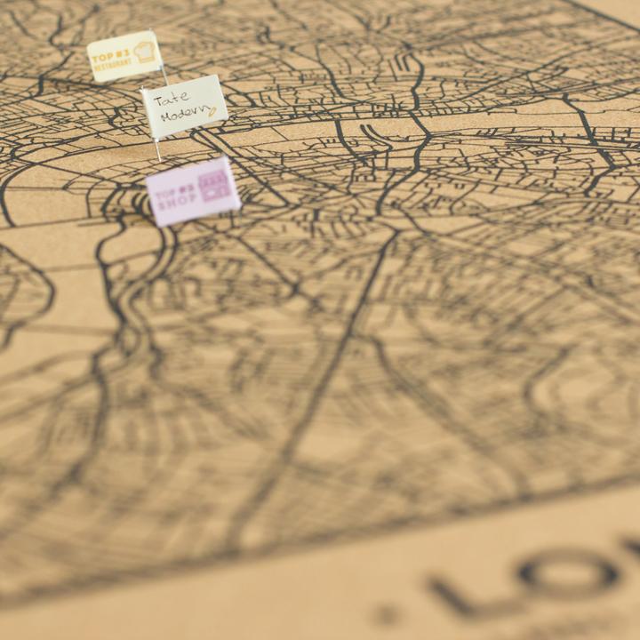 Produktbild Miss wood Woody Map Städtekarte - London - XL (Pinnwand, 90 x 60 cm)