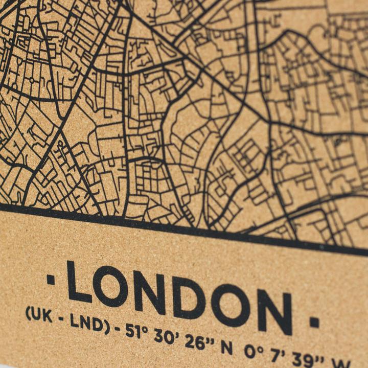 Produktbild Miss wood Woody Map Städtekarte - London - XL (Pinnwand, 90 x 60 cm)